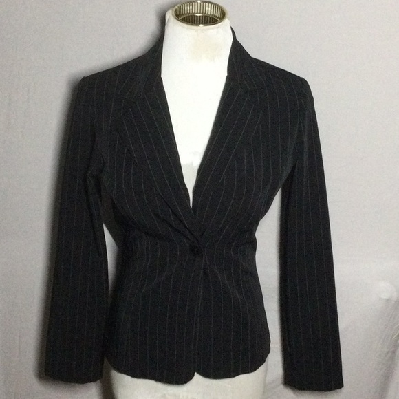 A.BYER rare long sleeve sharp business pinstripe one button women’s blazer - Picture 1 of 5